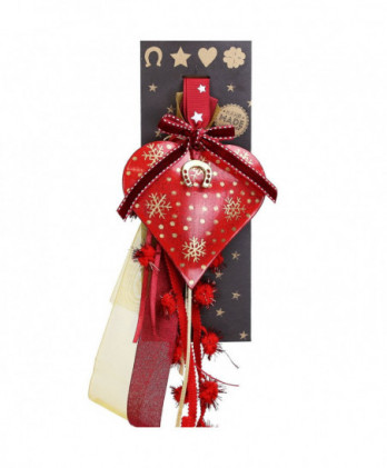 Γούρι Με Μεταλλική Καρδιά Και Χρυσά Σχέδια – Πέταλο