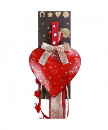 Γούρι Με Μεταλλική Κόκκινη Καρδιά – 2024