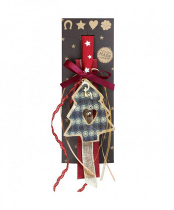 Γούρι Με Ξύλινο Δέντρο Και Κουδουνάκι