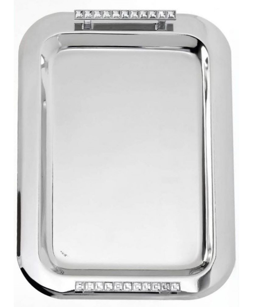 Δίσκος Γάμου Ανοξείδωτος Ορθογώνιος Με Στρας Στο Χερούλι