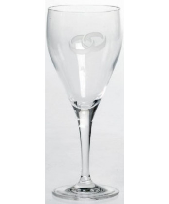 Ποτήρι Κρασιού Γάμου Κολωνάτο Με Σχέδιο Δυο Βέρες Ενωμένες