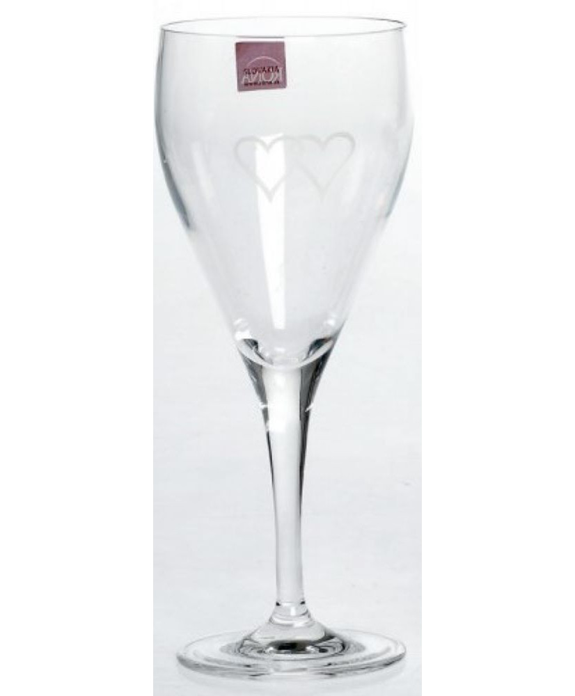 Ποτήρι Κρασιού Γάμου Κολωνάτο Με Σχέδιο Δυο Καρδιές Ενωμένες