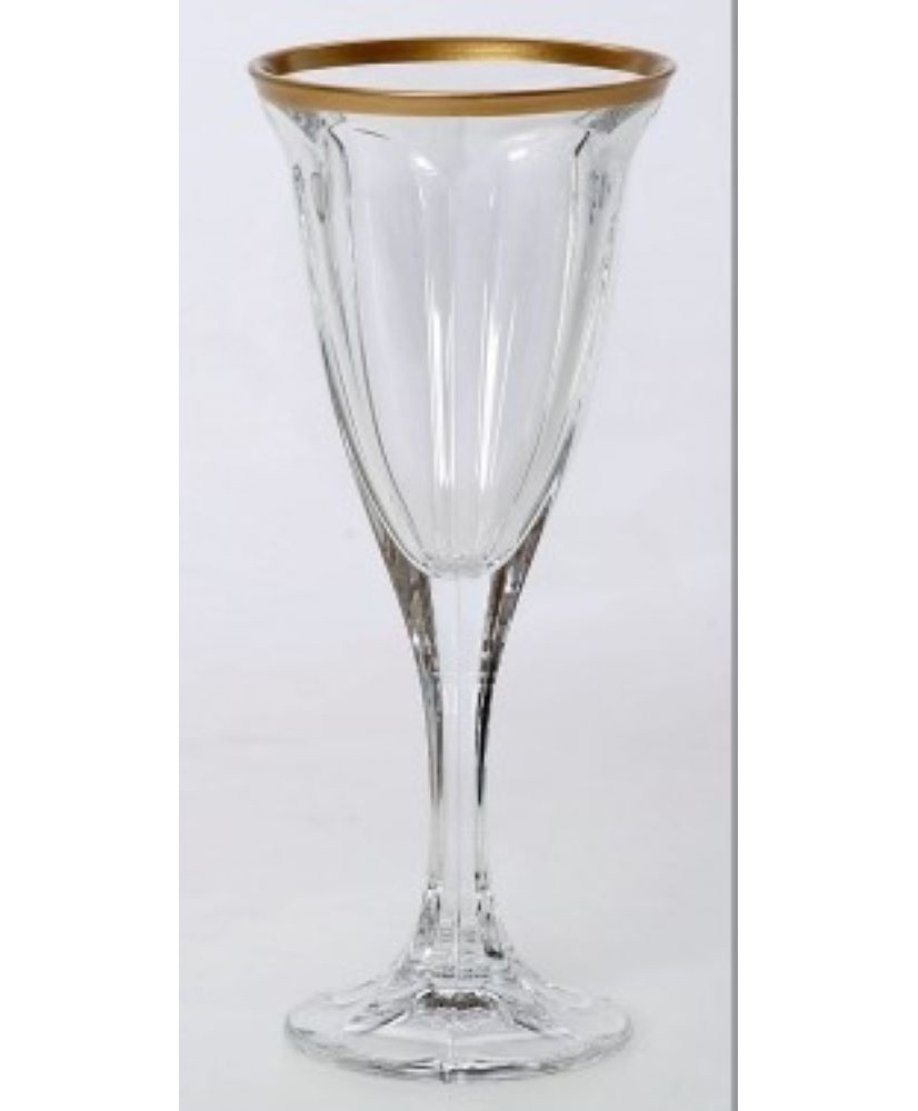 Ποτήρι Κρασιού Γάμου Κολωνάτο Με Χρυσή Λεπτομέρεια Στην Κορυφή