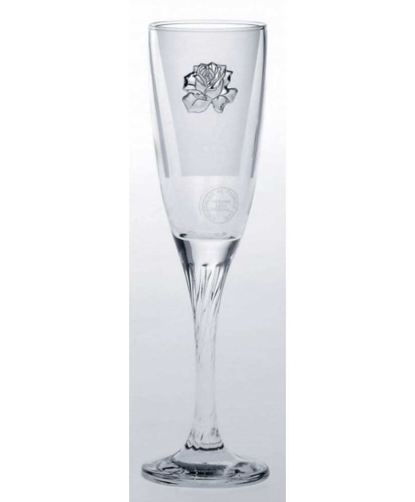 Ποτήρι Σαμπάνιας Γάμου Κολωνάτο Με Ματ Λεπτομέρειες Και Σχέδιο Τριαντάφυλλο