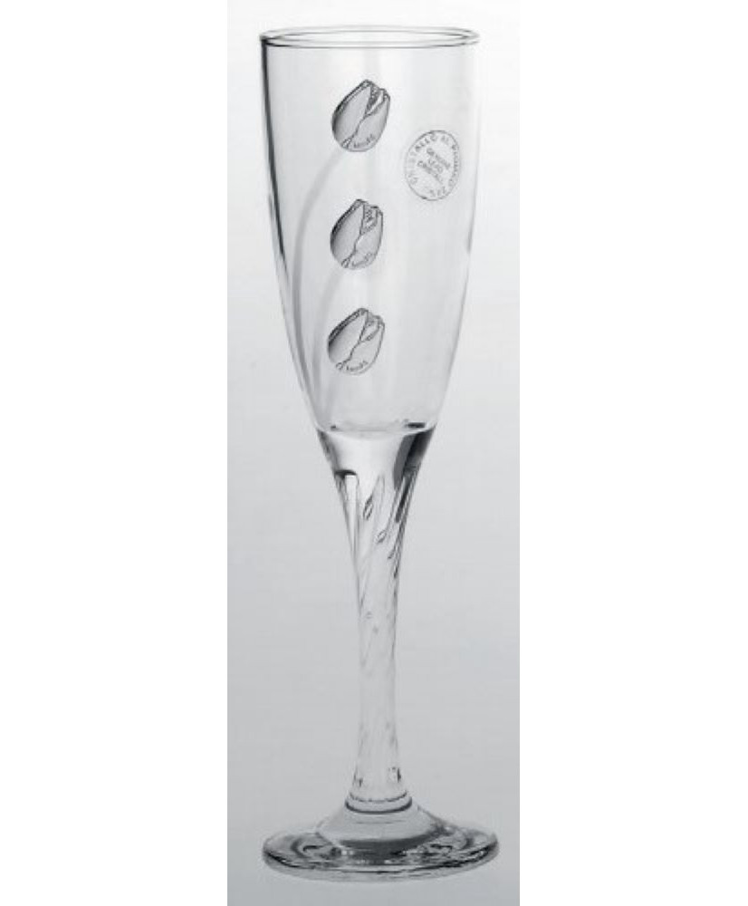 Ποτήρι Σαμπάνιας Γάμου Κολωνάτο Με Σχέδιο Τουλίπες