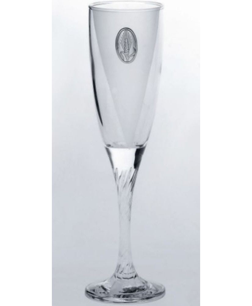 Ποτήρι Σαμπάνιας Γάμου Κολωνάτο Με Ασημί Στοιχείο
