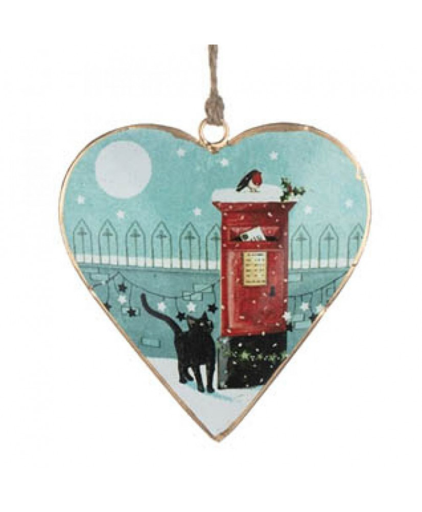 Καρδιά Μεταλλική Με Γάτα Και Ταχυδρομικό Κουτί 10 εκ