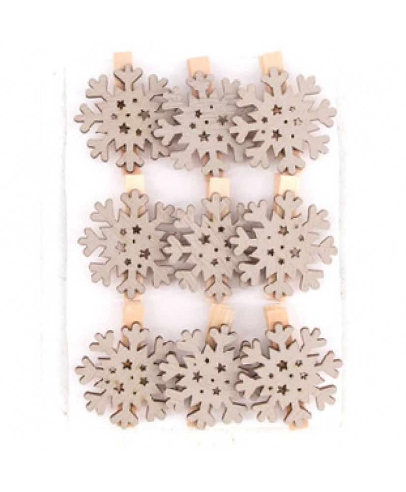 Μανταλάκια Νιφάδα – Δέντρο – Τάρανδος Από Ξύλο Xmas 3,8x4,5εκ