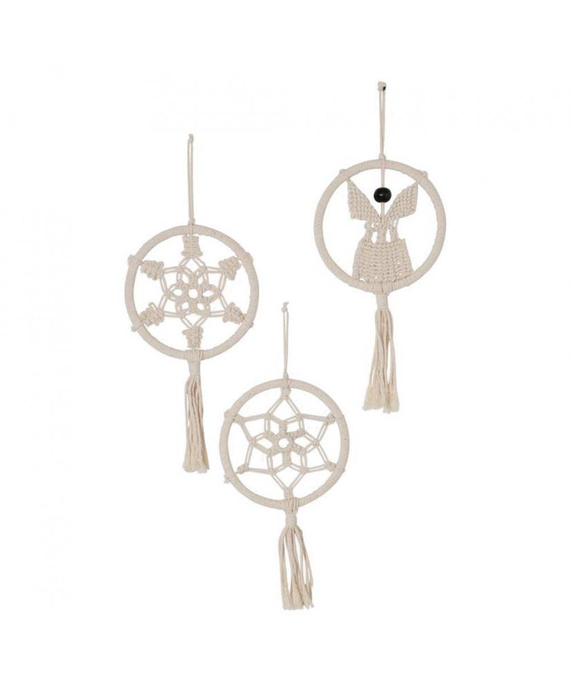 Νιφάδα Μακραμέ ΚρεμαστόΣετ 3τεμ 17x40εκ