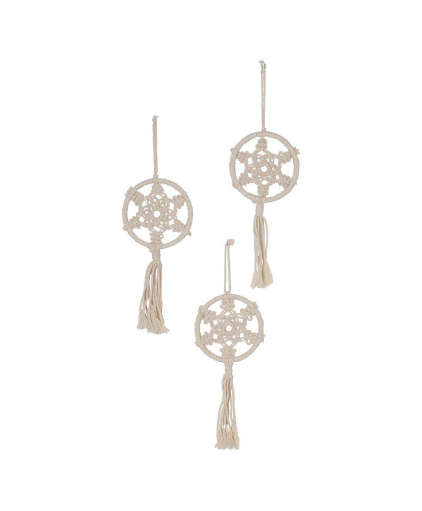 Νιφάδα Μακραμέ Κρεμαστό Σετ 3τεμ 12x35εκ