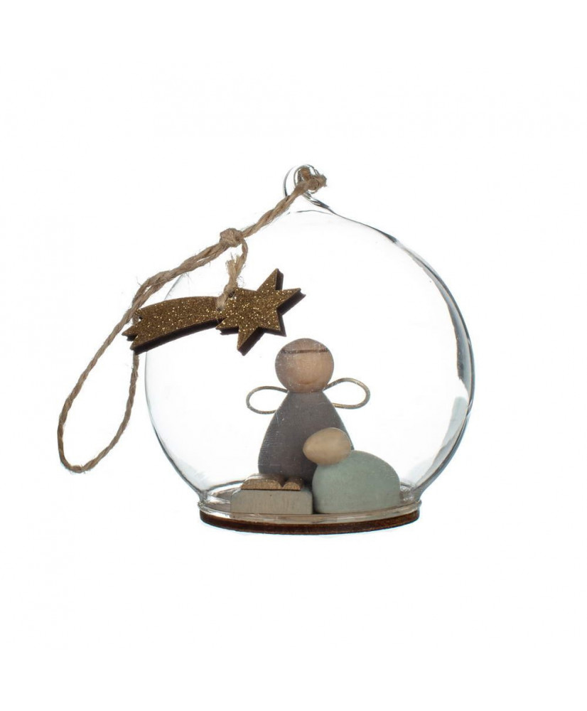 Καμπάνα Γυάλινη Με Άγγελο Και Πρόβατο 9εκ