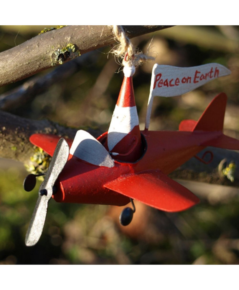 Αγ. Βασίλης Σε Κόκκινο Αεροπλάνο Κρεμαστό 10εκ