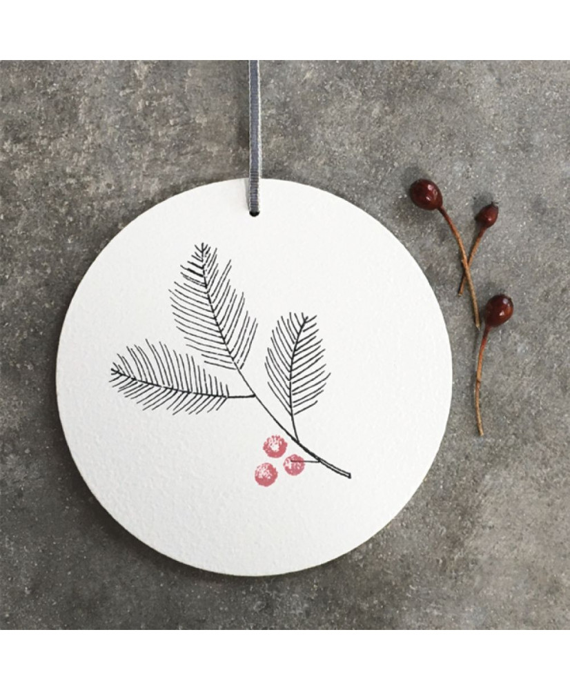 Ξύλινο Στολίδι Με Κλαδί Και Berries 12εκ