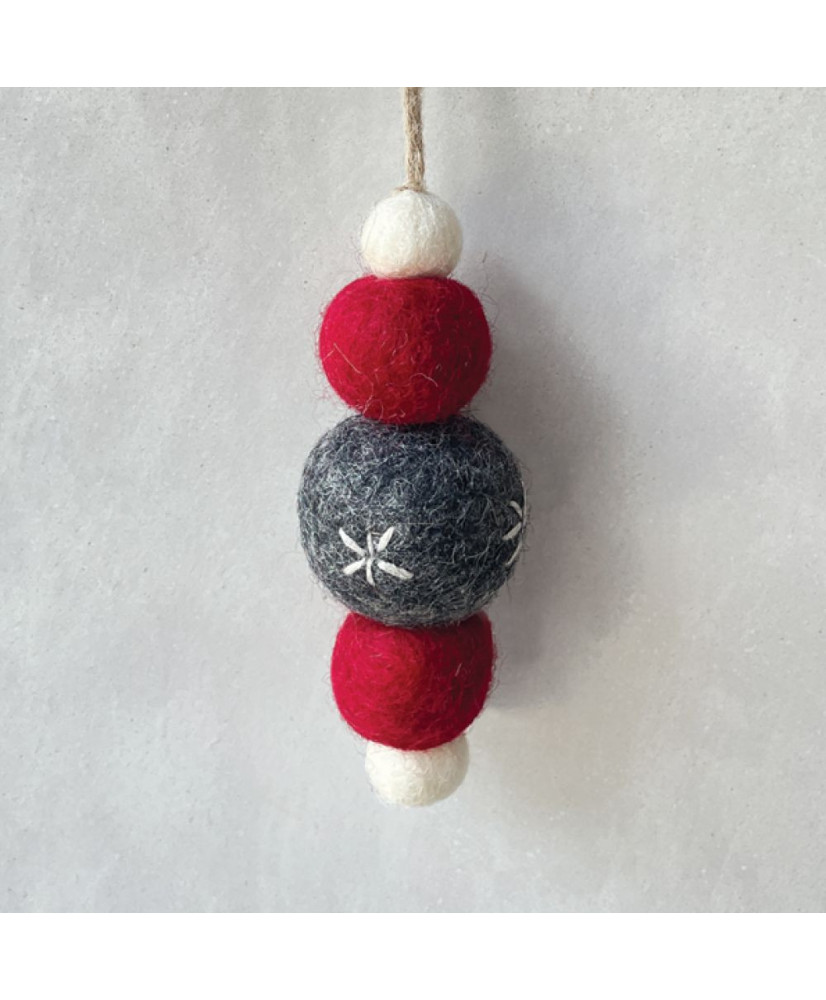 Μπάλα droplet Σε Κόκκινο Και Γκρι Χρώμα Από Φελτ 10εκ