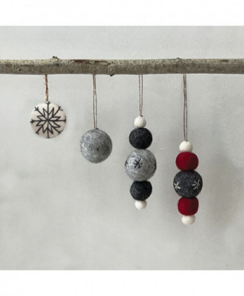 Μπάλα Σε Λευκό Χρώμα Με Μαύρο Κέντημα Από Φλετ 4εκ