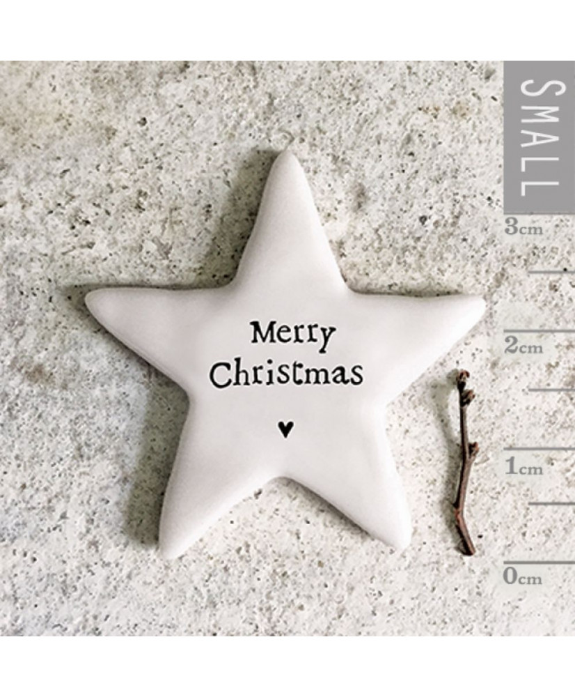 Βότσαλο Αστέρι Με Ευχή Merry Christmas 3,6εκ