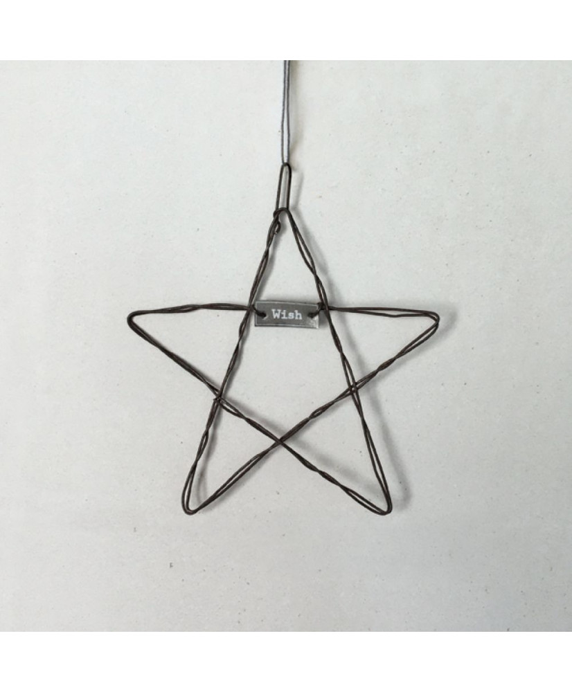 Αστέρι Μικρό Μεταλλικό Και Μήνυμα Wish Κρεμαστό 9εκ