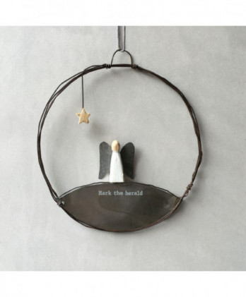 Στεφάνι Από Σύρμα Μεγάλο Με Άγγελο Κρεμαστό 15,5εκ