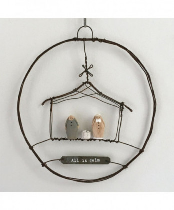 Στεφάνι Από Σύρμα Με Φάτνη Κρεμαστό 15,5εκ