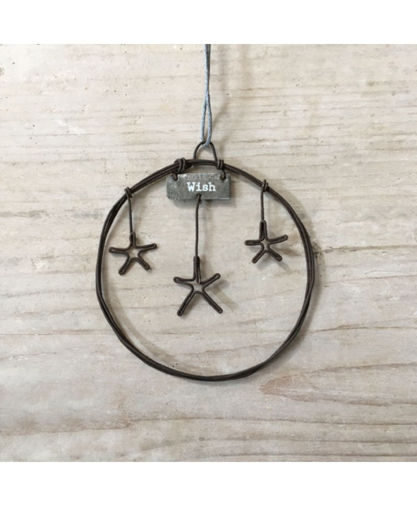 Στεφάνι Από Σύρμα Μικρό Με Αστέρια Κρεμαστό 7εκ