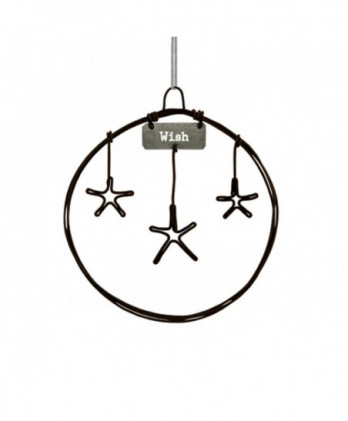 Στεφάνι Από Σύρμα Μικρό Με Αστέρια Κρεμαστό 7εκ