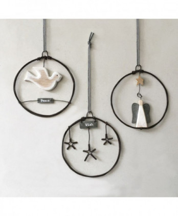 Στεφάνι Από Σύρμα Μικρό Με Αγγελάκι Κρεμαστό 7εκ