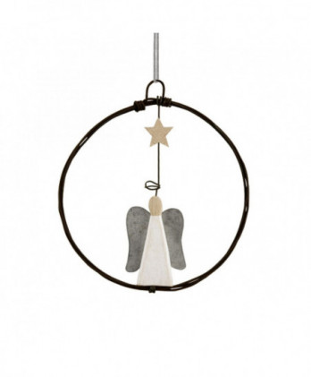 Στεφάνι Από Σύρμα Μικρό Με Αγγελάκι Κρεμαστό 7εκ