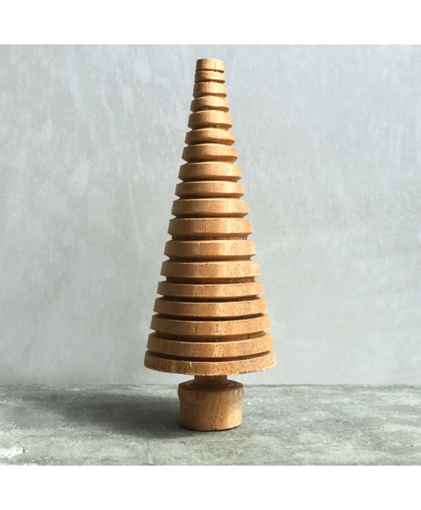 Δέντρο Σε Σχήμα Κωνικό Από Ξύλο Με Γραμμές 11εκ