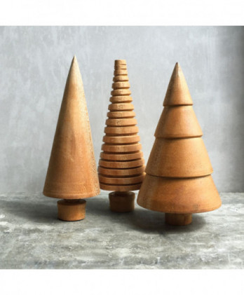 Δέντρο Σε Σχήμα Κωνικό Από Ξύλο Με Γραμμές 11εκ