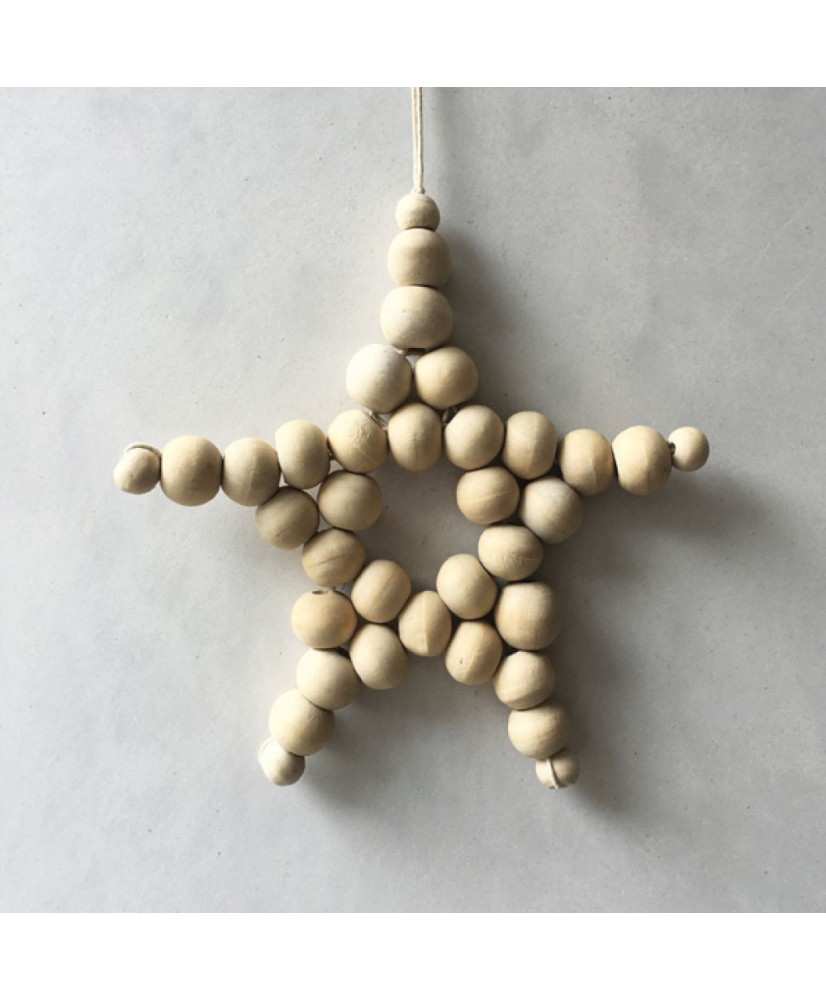 Αστέρι Μεγάλο Από Ξύλινες Χάντρες Κρεμαστό 16εκ.