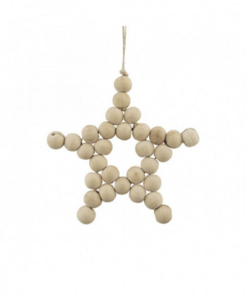 Αστέρι Μικρό Από Ξύλινες Χάντρες Κρεμαστό 10εκ.