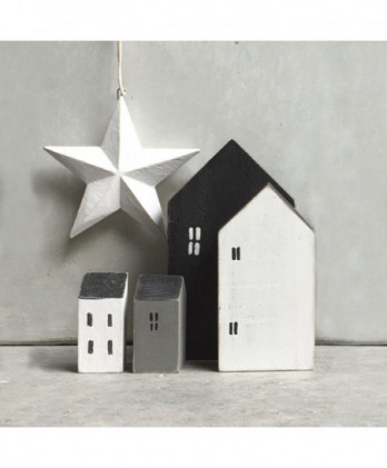 Αστέρι Μικρό Από Ξύλο Σε Λευκό Χρώμα 8εκ