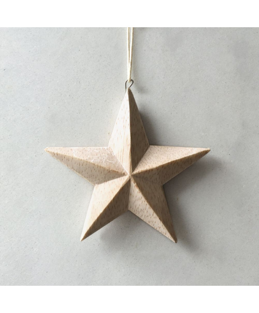 Αστέρι Μικρό Από Ξύλο Σε Φυσικό Χρώμα 8εκ