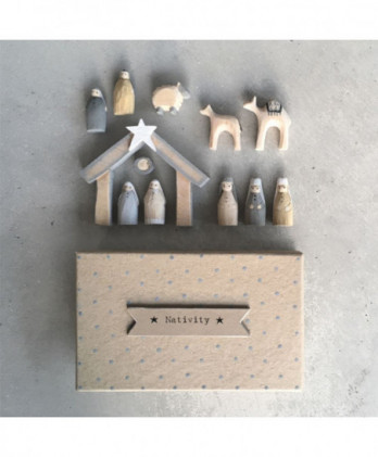 Φάτνη Μικρή Ξυλόγλυπτη Σε Φυσικό Χρώμα 17x10εκ