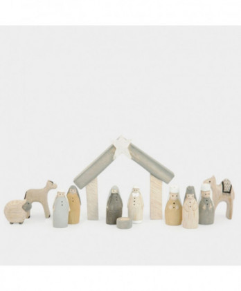 Φάτνη Μικρή Ξυλόγλυπτη Σε Φυσικό Χρώμα 17x10εκ