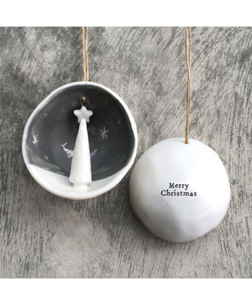 Μπάλα Πορσελάνη Μισή Με Μήνυμα Merry Christmas 7,7εκ