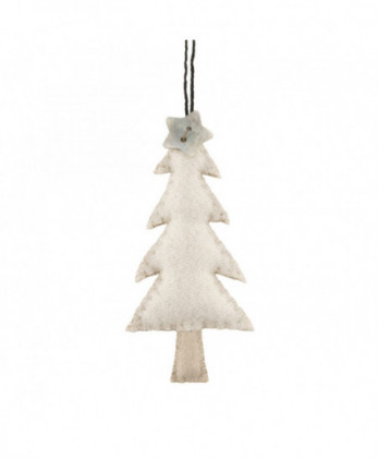 Δέντρο Από Φελτ Σε Κρεμ Χρώμα Κρεμαστό 8x3,5εκ