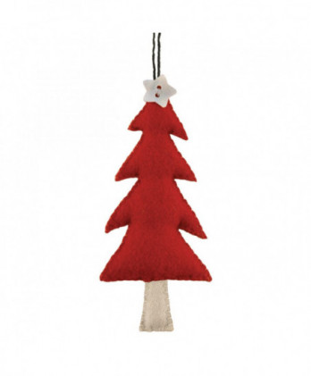 Δέντρο Από Φελτ Σε Κόκκινο Χρώμα Κρεμαστό 11x5εκ