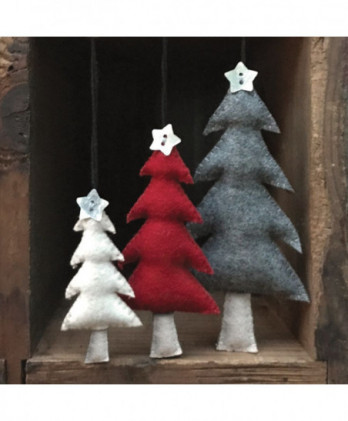 Δέντρο Από Φελτ Σε Γκρι Χρώμα Κρεμαστό 14x7εκ