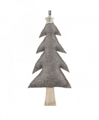 Δέντρο Από Φελτ Σε Γκρι Χρώμα Κρεμαστό 14x7εκ