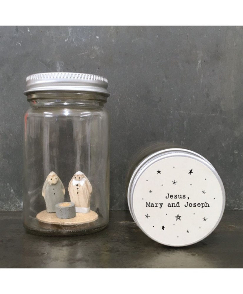 Σκηνή Σε Βάζο Με Φιγούρες Και Μήνυμα Jesus – Mary & Joseph 9,5εκ