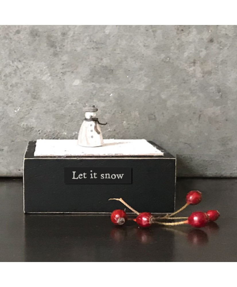 Χιονάνθρωπος Σε Ξύλινη Βάση 8εκ