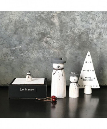 Χιονάνθρωπος Σε Ξύλινη Βάση 8εκ