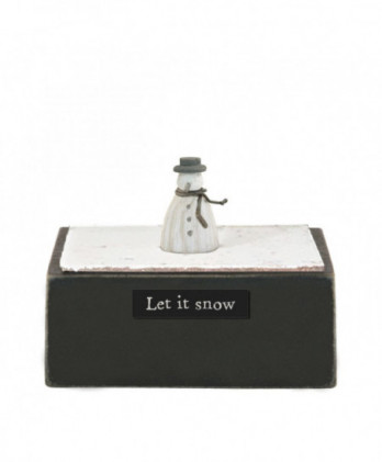 Χιονάνθρωπος Σε Ξύλινη Βάση 8εκ