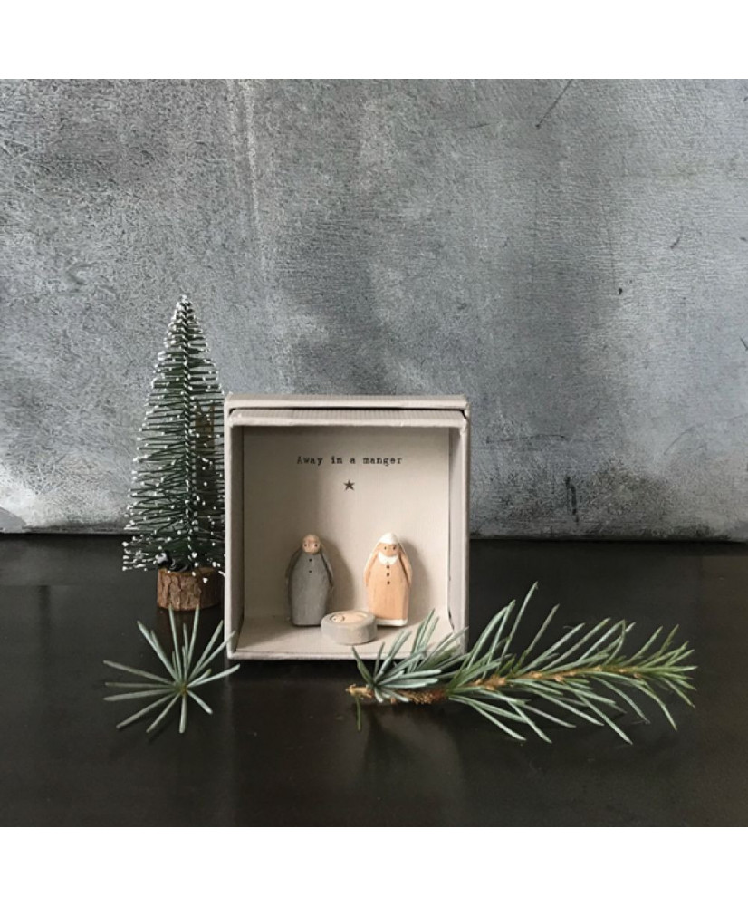 Κάρτα Σε Κουτί Με Φιγούρες Και Μήνυμα Away in a manger