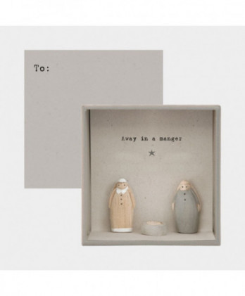Κάρτα Σε Κουτί Με Φιγούρες Και Μήνυμα Away in a manger