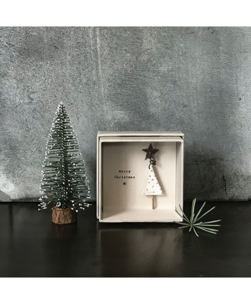 Κάρτα Σε Κουτί Με Δέντρο Και Μήνυμα Merry Christmas