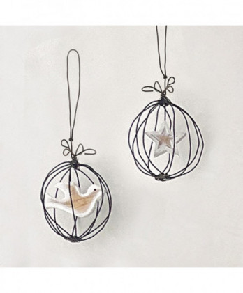 Συρμάτινη Μπάλα Με Ξύλινο Περιστέρι 5,5εκ