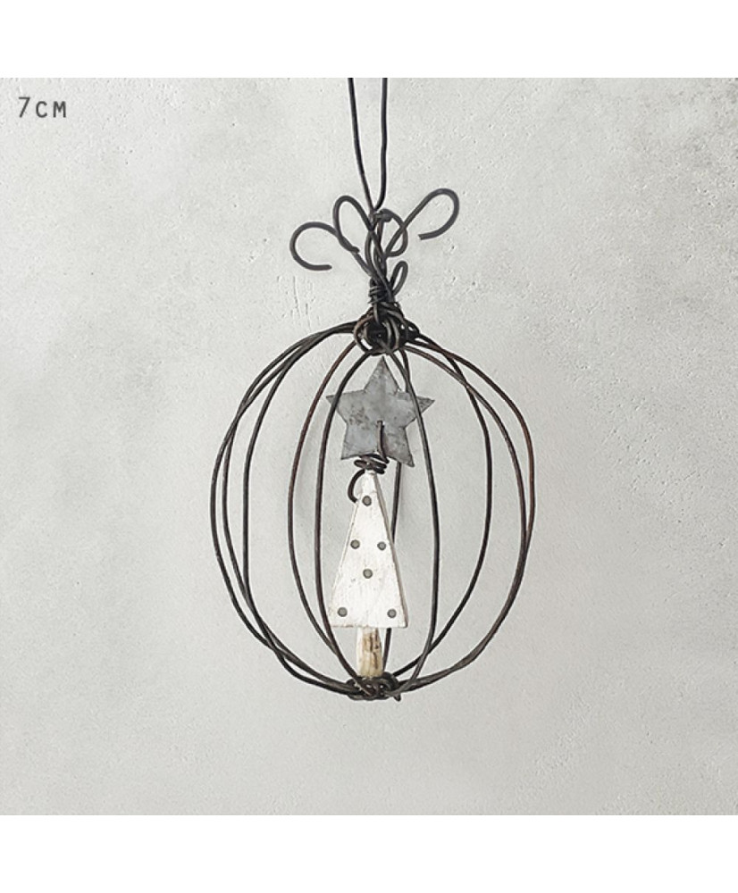 Συρμάτινη Μπάλα Με Ξύλινο Δεντράκι 5,5εκ