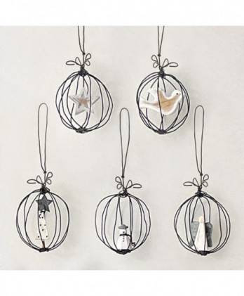 Συρμάτινη Μπάλα Με Ξύλινο Δεντράκι 5,5εκ